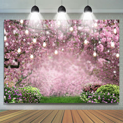 Lofaris Bucolic Pink Garden Blooming Floral Wedding Backdrop