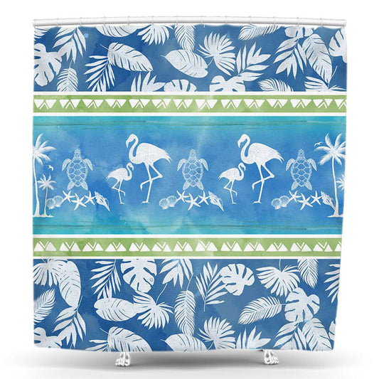 Lofaris Bule Monstera Marine Animals Moltres Shower Curtain