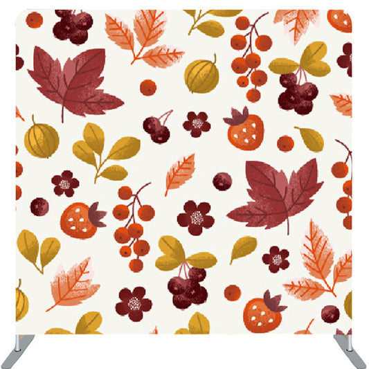 Lofaris Burgandy Berries Leaves Fabric Autumn Backdrop Cover
