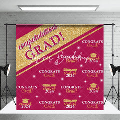 Lofaris Burgundy Congrats Grad Repeat Graduation Backdrop