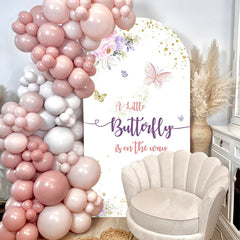 Lofaris Butterfly On The Way Floral Baby Shower Arch Backdrop