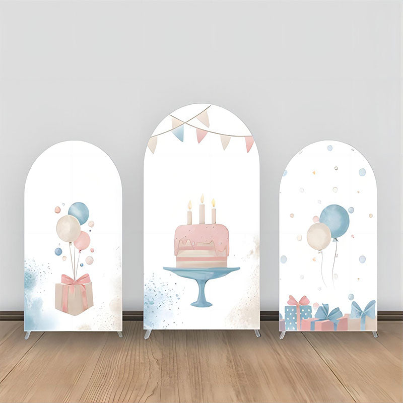 Lofaris Cake Gift Flag White Arch Backdrop Kit For Birthday