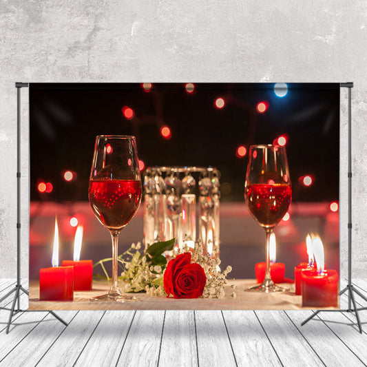 Lofaris Candlelight Dinner Rose Bokeh Valentines Day Backdrop
