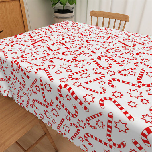 Lofaris Candy Cane Traditional Christmas Theme Tablecloth