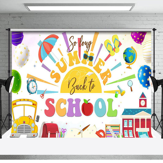 Lofaris Car Bag Book So Long Summer Back To School Backdrop
