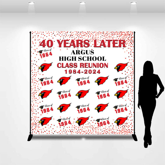 Lofaris Cardinal Step And Repeat Custom Class Reunion Backdrop