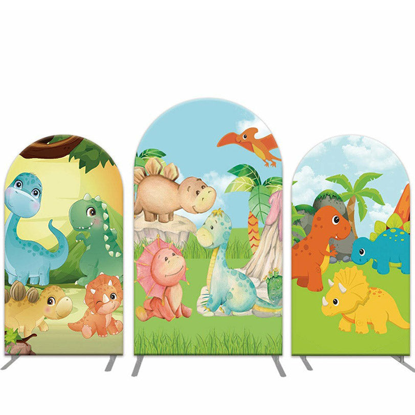 Lofaris Carton Dinosaur Arch Backdrop Kit For Kids Birthday