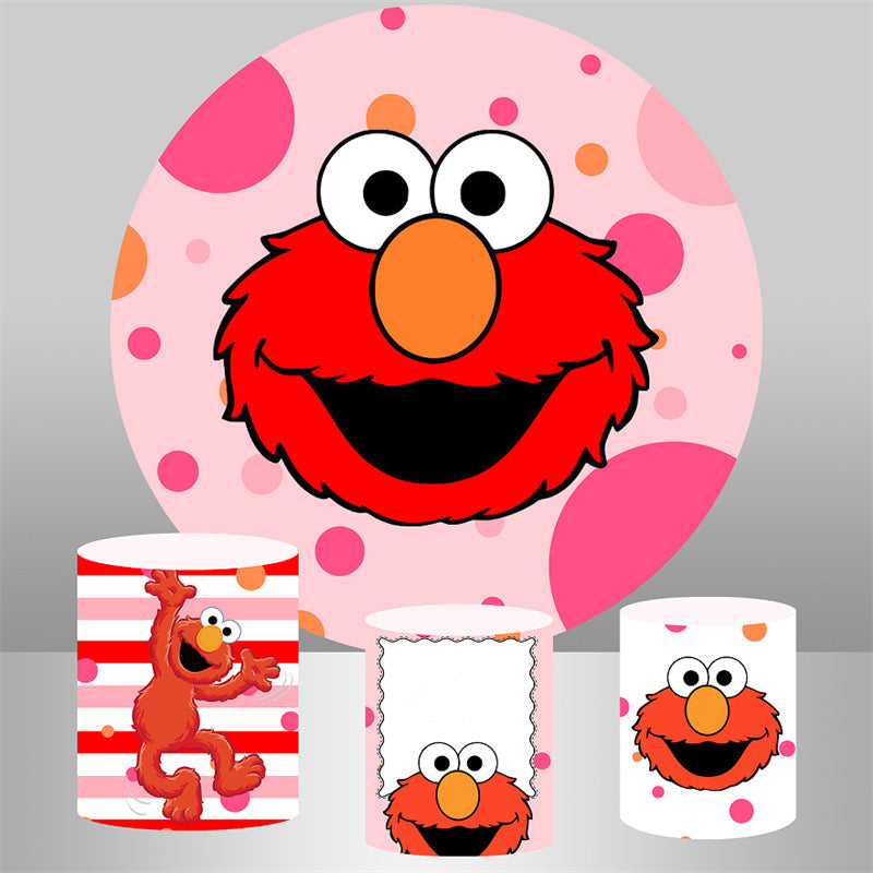 Lofaris Warm Color Dots Smiling Doll Birthday Backdrop Kit