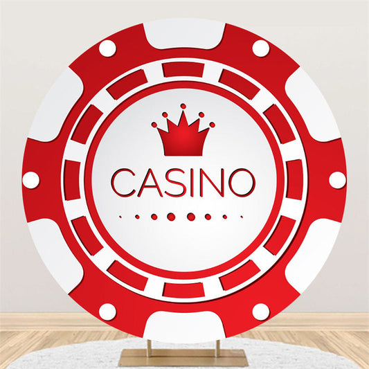 Lofaris Casino Crown Gear Wheel Red White Circle Backdrop