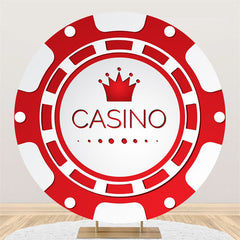 Lofaris Casino Crown Gear Wheel Red White Circle Backdrop