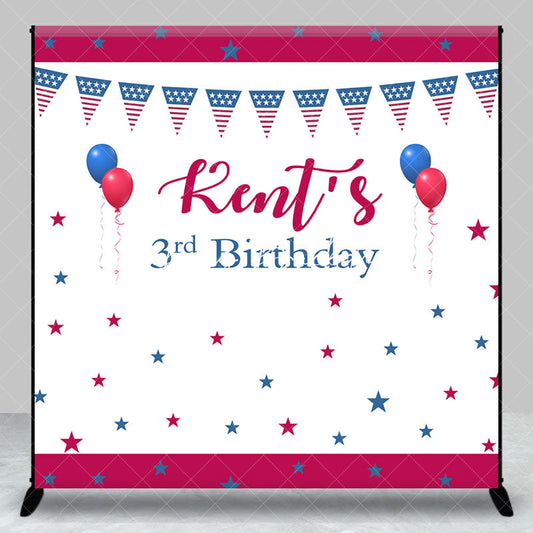 Lofaris Celebrate Blue Red White 3rd Custom Birthday Backdrop
