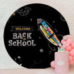 Lofaris Chalk Drawing Round Back to School Backdrop Cover