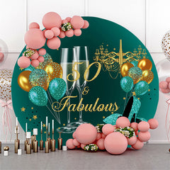 Lofaris Champage Balloons Fabulous 50Th Birthday Backdrop