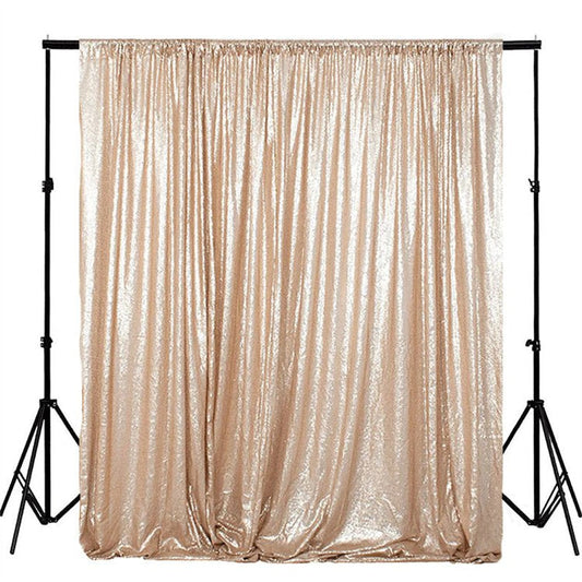 Lofaris Champagne Glitter Sequin Fabric Photography Booth Backdrop