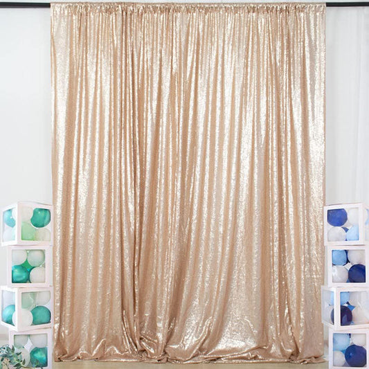 Lofaris Champagne Glitter Sequin Fabric Photography Booth Backdrop