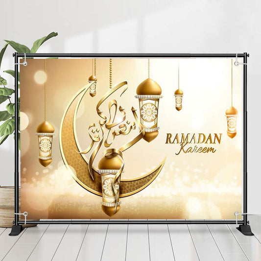 Lofaris Champagne Moon Pendant Lantern Bokeh Ramadan Backdrop