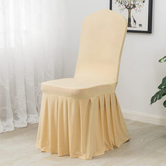 Lofaris Champagne Stretch Spandex Banquet Chair Skirt Cover