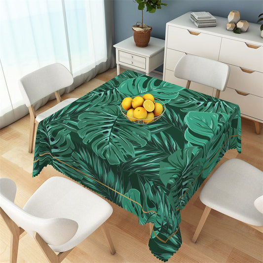 Lofaris Chic Greenery Tropical Monstera Rectangle Tablecloth