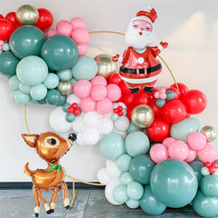 Lofaris Christmas Balloon Garland Arch Kit Pink Santa Elk Party Decor