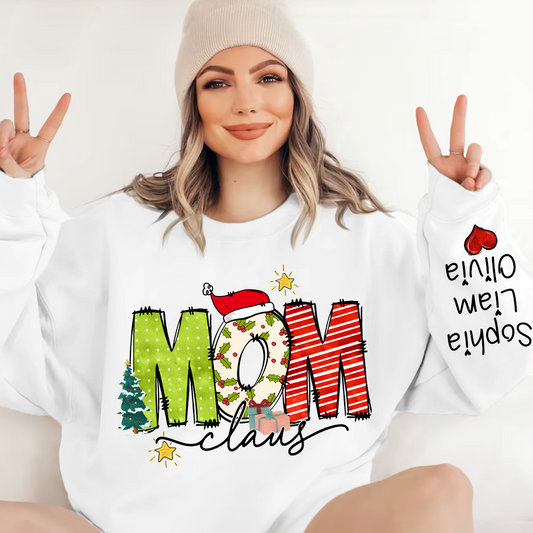 Lofaris Christmas Clip Art Mom And Kids Custom Sweatshirt