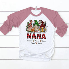 Lofaris Christmas Gnomes For Kid Custom Name Baseball Shirt