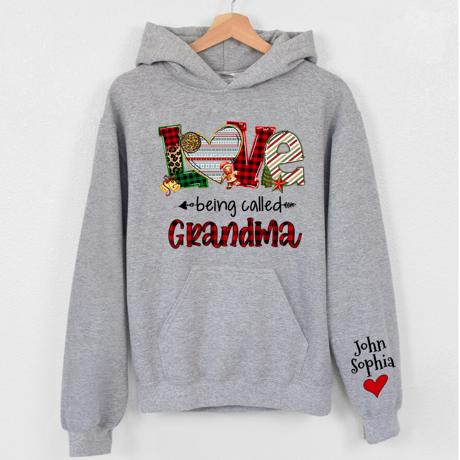 Lofaris Christmas Love Being Called Grandma Custom Hoodie