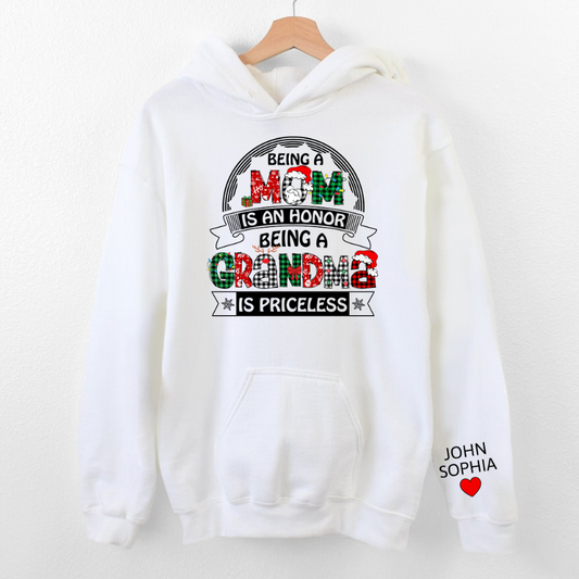 Lofaris Christmas Mom Grandma And Kids Custom Name Hoodie