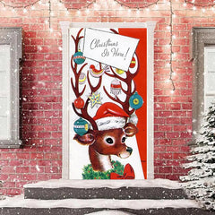 Lofaris Christmas On Here Elk Balls Door Cover Decoration