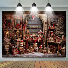 Lofaris Christmas Santa House Window Photography Backdrop