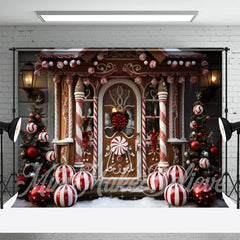 Lofaris Christmas Tree Candy House Photography Backdrop