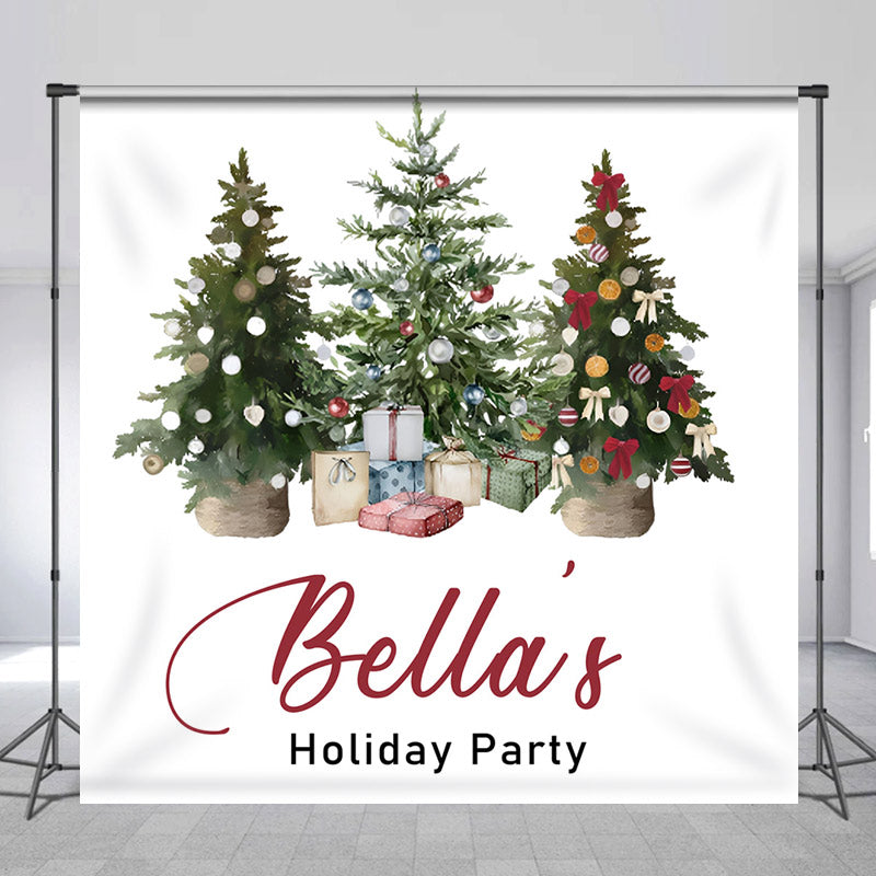 Lofaris Christmas Tree Personalized Holiday Party Backdrop
