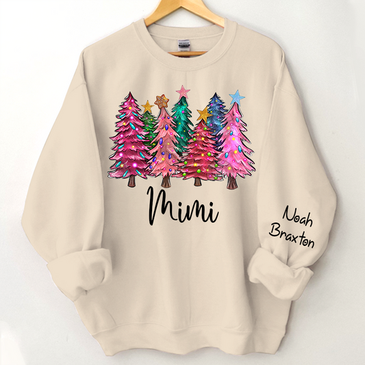 Lofaris Christmas Tree With Lights Grandma Custom Sweatshirt