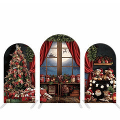 Lofaris Christmas Trees Gift Nightmoon Arch Backdrop Cover