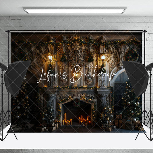 Lofaris Christmas Trees Luxury White Wall Photo Backdrop