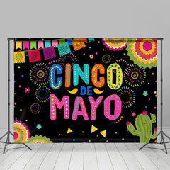 Lofaris Cinco De Mayo Colorful Dot Mexican Fiesta Backdrop