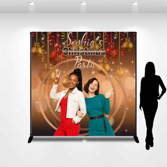 Lofaris Circle Bauble Custom Photo Christmas Party Backdrop