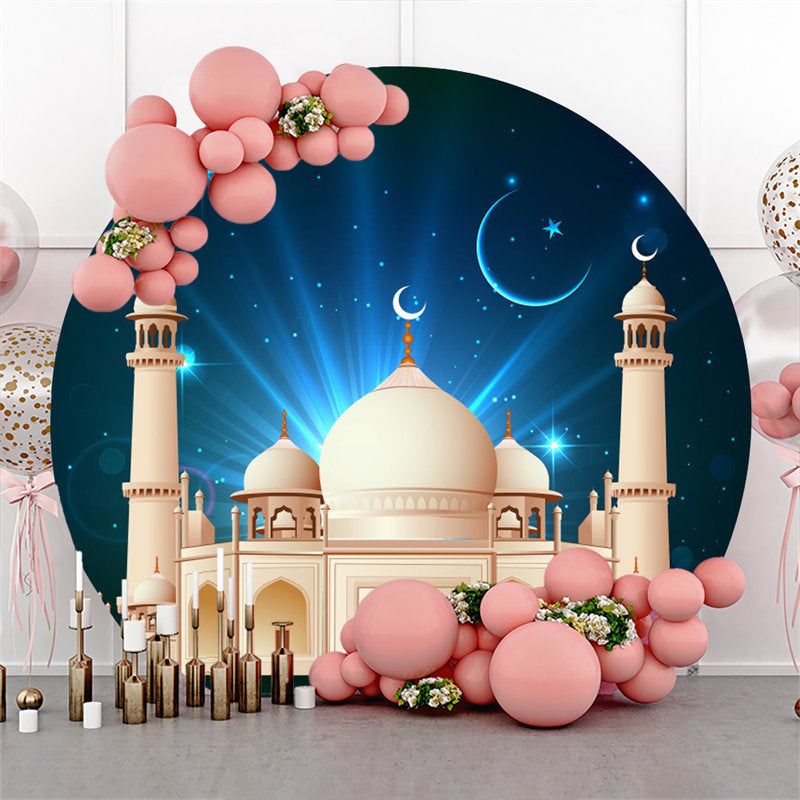 Lofaris Circle Blue Night Palace Backdrop For Eid Mubarak