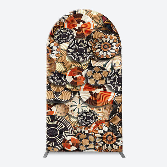Lofaris Circle Flowers Ethiopian Basket Pattern Arch Backdrop