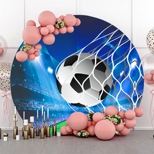 Lofaris Circle Football Goals Round Happy Birthday Backdrop