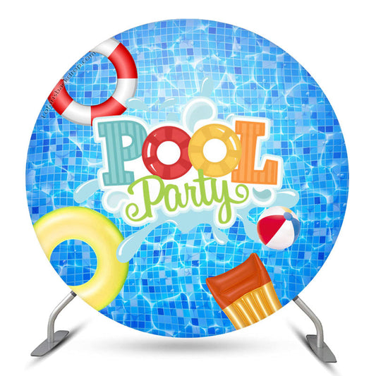 Lofaris Circle Summer Pool Party Backdrop Kit For Birthday