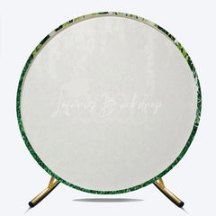 Lofaris Circle White Floral Green Leaf Class Of 2026 Backdrop
