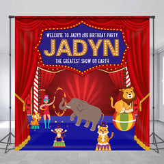 Lofaris Circus Animals Custom Birthday Backdrop For Baby