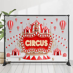 Lofaris Circus Red Light Sign Flags Tent Birthday Backdrop