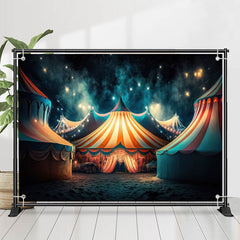 Lofaris Circus Tents Smoke Star Night Birthday Backdrop