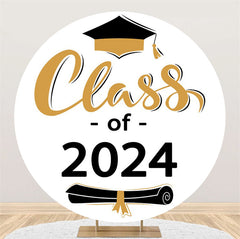 Lofaris Class 2024 Bachelor Cap Round Graduation Backdrop