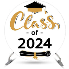 Lofaris Class 2024 Bachelor Cap Round Graduation Backdrop