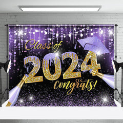 Lofaris Class Of 2024 Congrats Purple Graduation Backdrop
