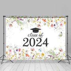 Lofaris Class Of 2024 Spring Bloosom Flower Graduation Backdrop