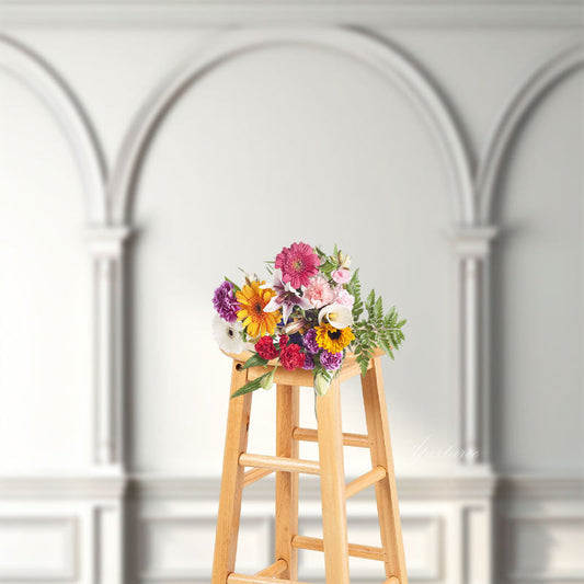 Lofaris Classic Arch White Wall Gypsum Photography Backdrop