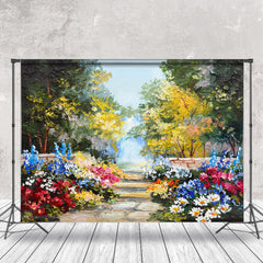 Lofaris Classic Oil Painting Flower Forest Spring Backdrop